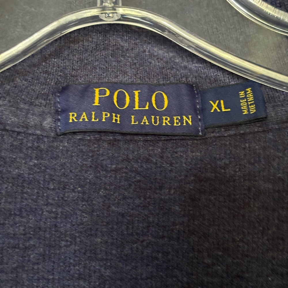 Polo Ralph Lauren Men’s Blue Quarter-Zip Pullover with Red Pony Emblem Size XL - Picture 4 of 9